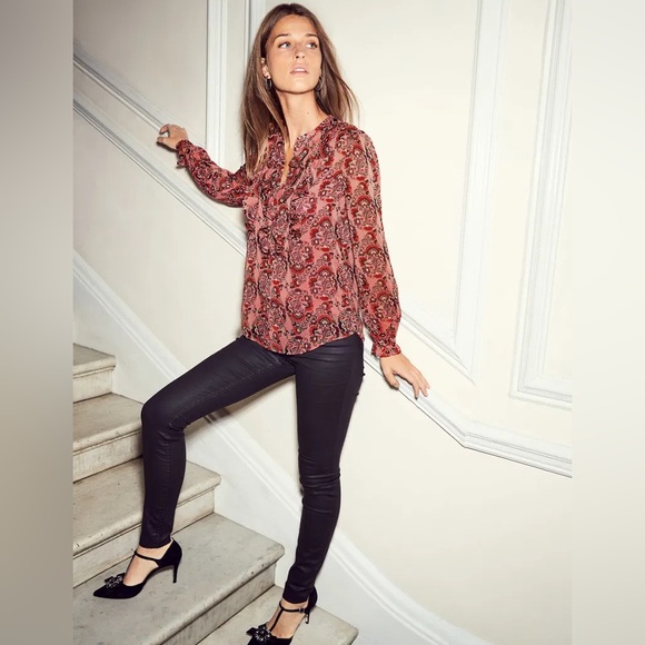 Boden Pink Red Floral Amalie Ruffle Blouse 4 - Picture 2 of 16